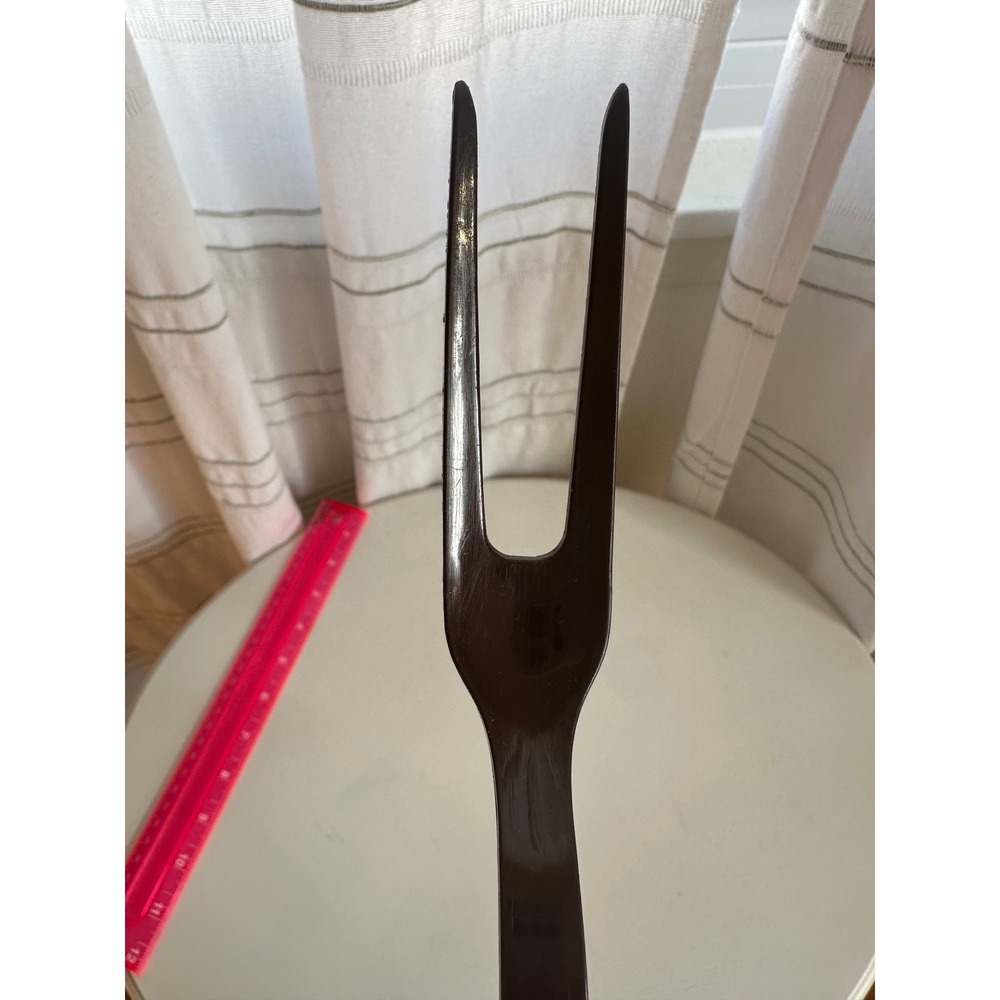 Ekco Vintage Brown Nylon Meat Fork 2 Tine Serving Tool USA Dishwasher Safe 11in - Picture 4 of 7